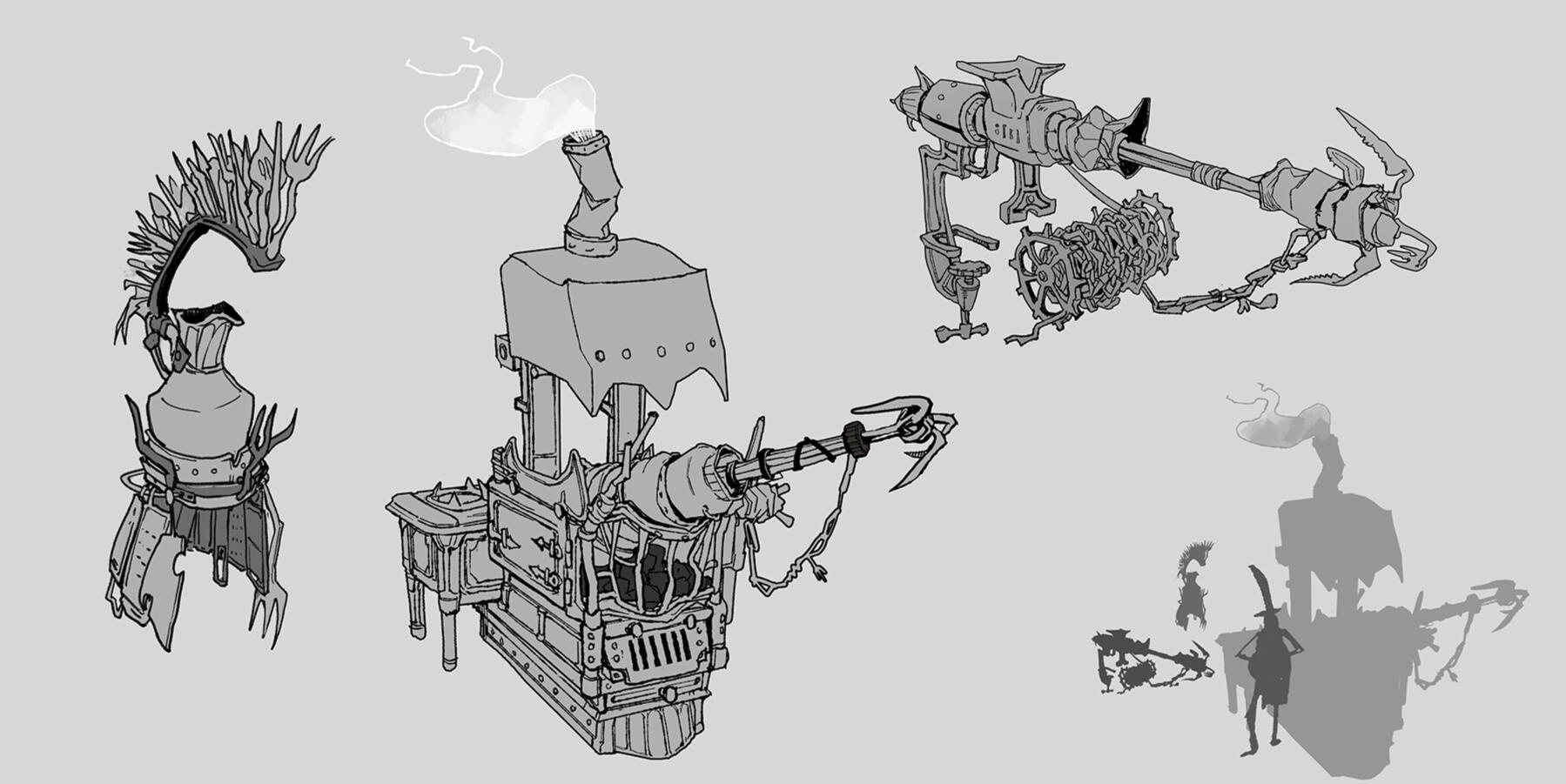 Prop concept: Grappling Hook Bazooka - Prop design project done at VFS, using found objects in a kitchen